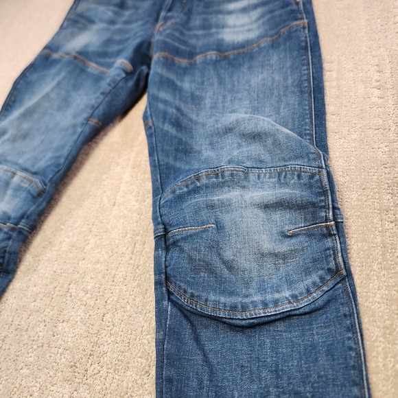 G Star Raw Jeans Men 34x32 5620 3D Slim Fit Double Knee Moto Stretch Denim Blue - Picture 3 of 16